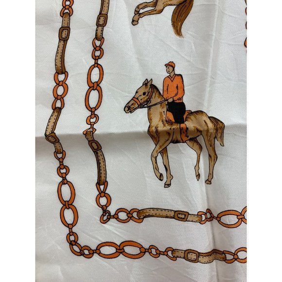 Vintage Paoli Scarf Made In Japan Horse Jockey Equestrian - Picture 3 of 5